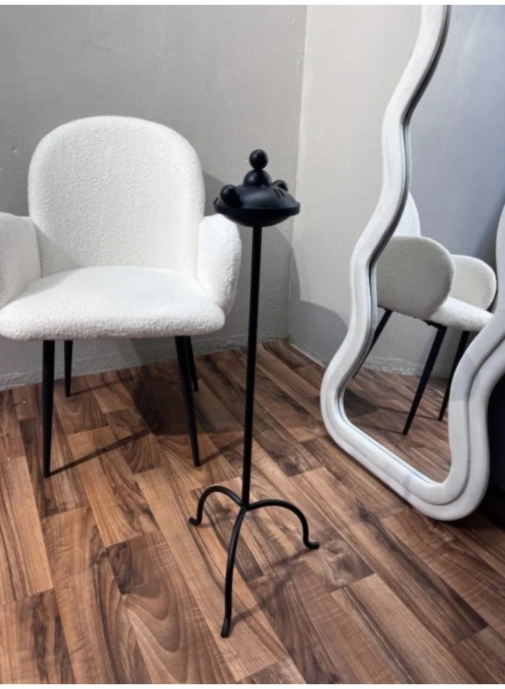 متجر نايس مبخرة استقبال حديد طويلة، حامل بخور مودرن أسود، مبخرة فخمة للمداخل والمجالس. - Image 3